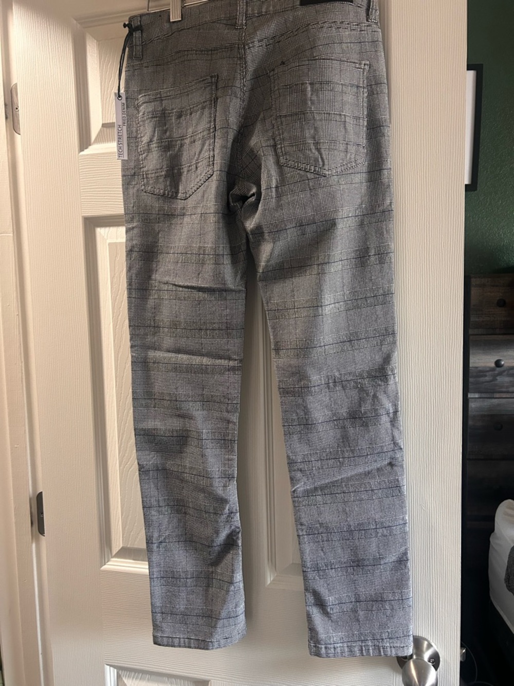 Men’s Fried Denim Gray Patterned Straight-Leg Pants